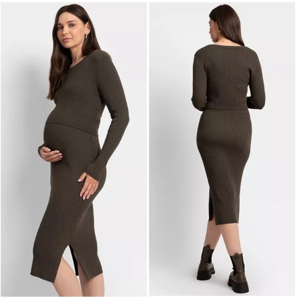 Seraphine Amaya Nursing and Maternity Long Sleeve Knitted Dress Size 8 NWT New